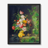 Flower still life with sparrow and vine by Josef Lauer - thumbnail_1_bf_673ca8835e0c5e198f5ec5da